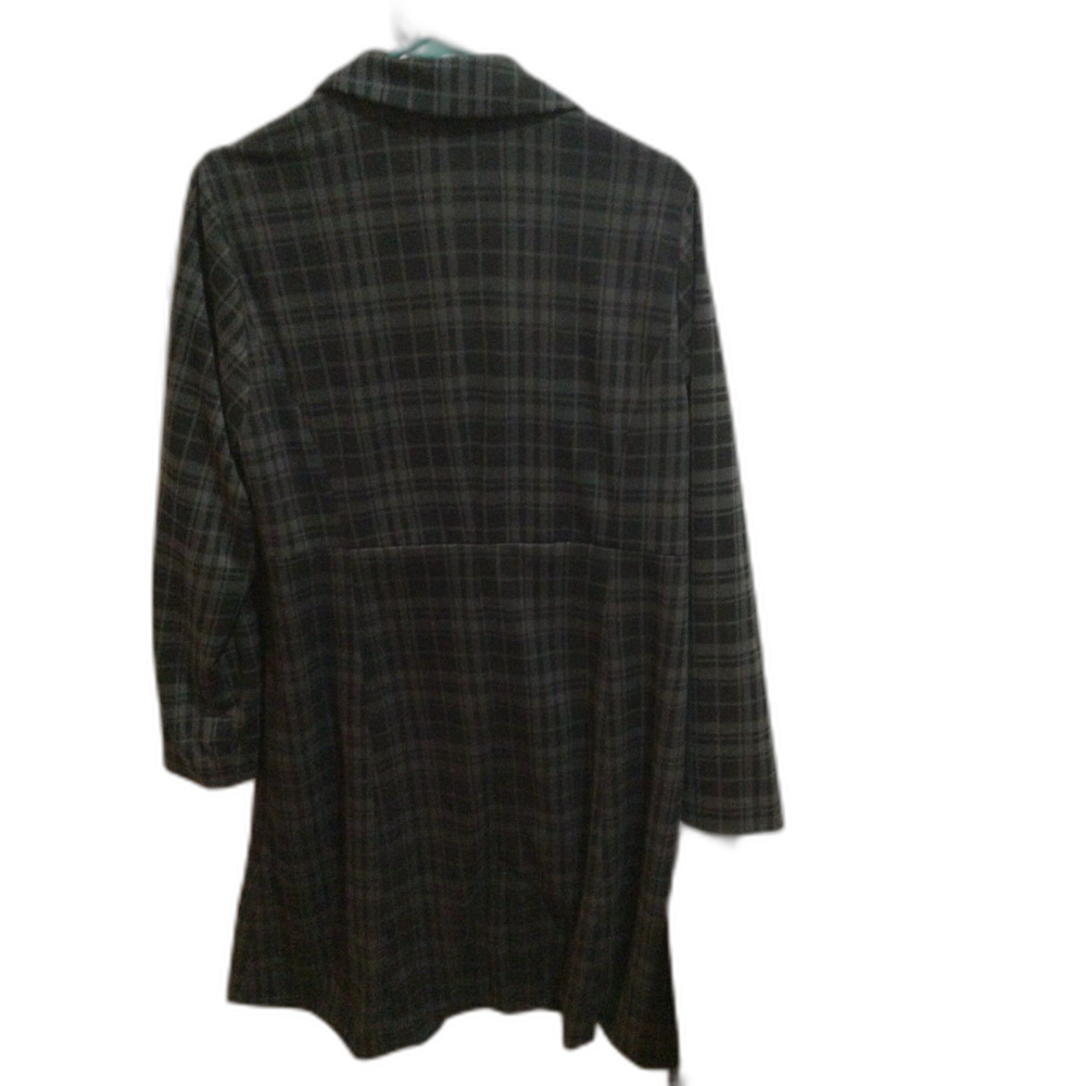 Torrid Black Plaid Trench Coat - Picture 7 of 9